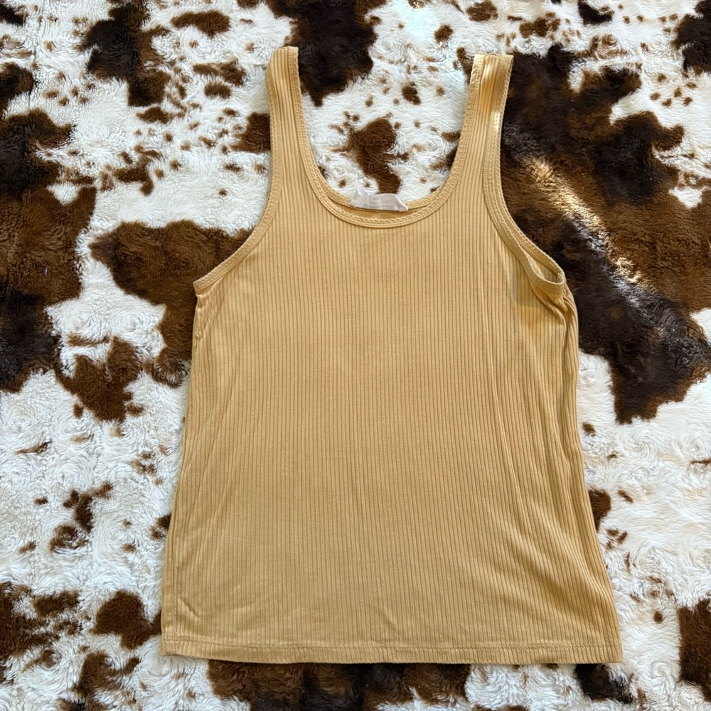 Double Zero Tan Ribbed Tank Top